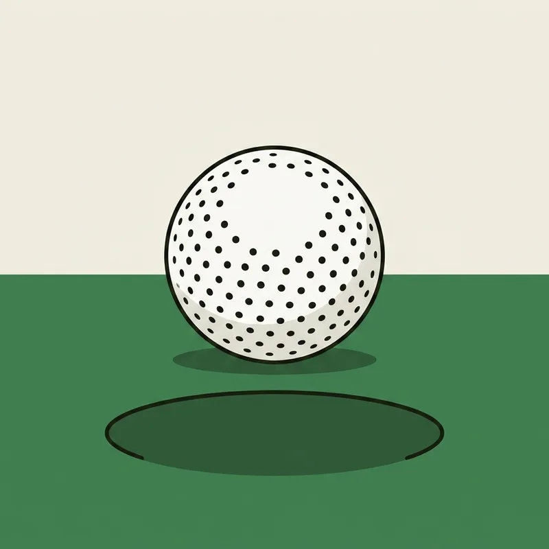 A golf ball at rest on a putting surface just beyond an open hole