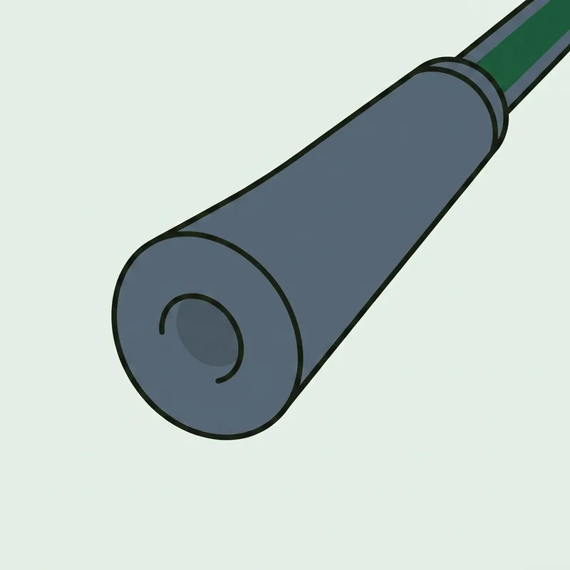 A close view of the butt end of a golf club grip
