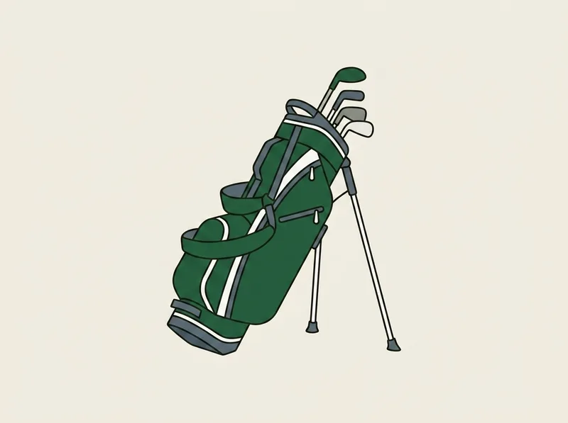 Illustration of a lightweight golf stand bag with its legs deployed