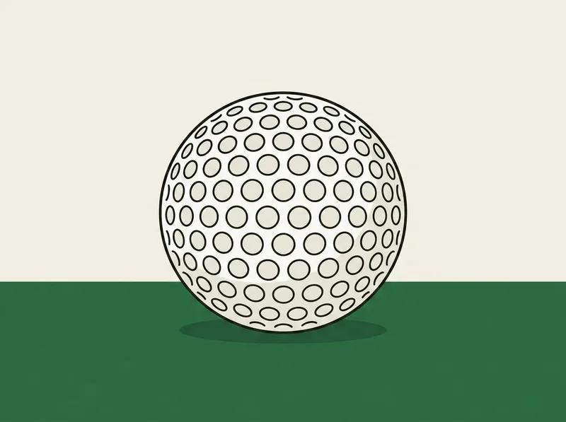 Illustration of a plain golf ball sitting on closely mown fairway grass