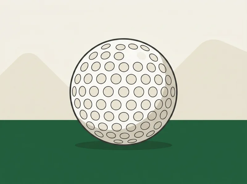 Illustration of a plain golf ball resting on a closely mown putting surface