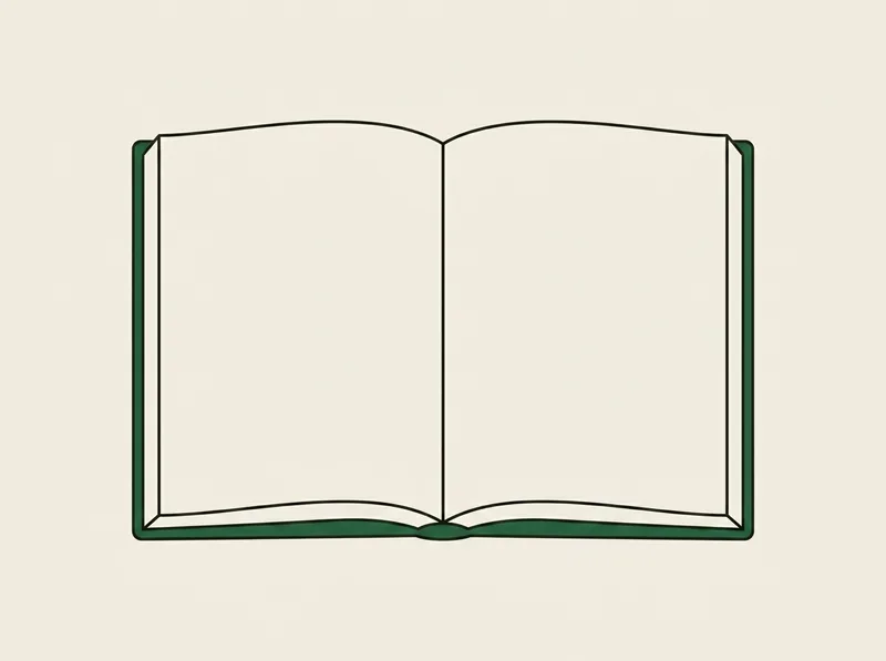Illustration of an open book lying flat with completely blank pages