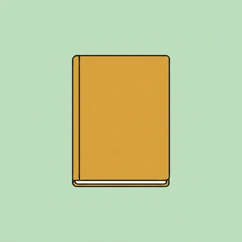 A closed notebook lying flat with a completely blank cover