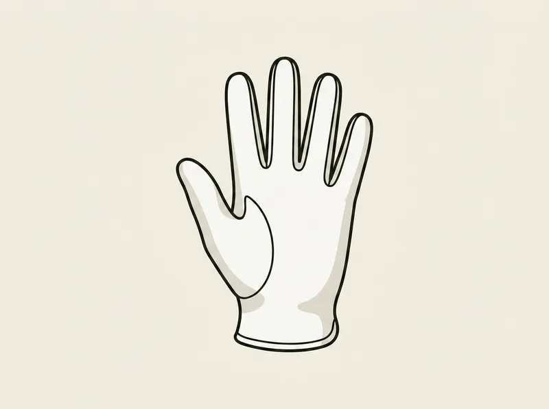 Illustration of a golf glove lying flat with the palm facing upward