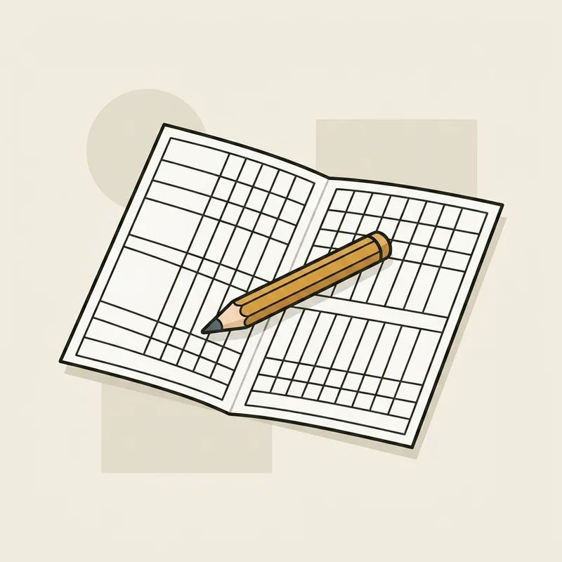 A folded golf scorecard with a short pencil lying across it