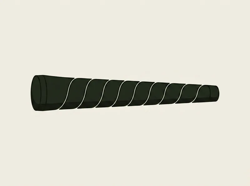 Illustration of a thick soft golf grip with a deep spiral wrap pattern