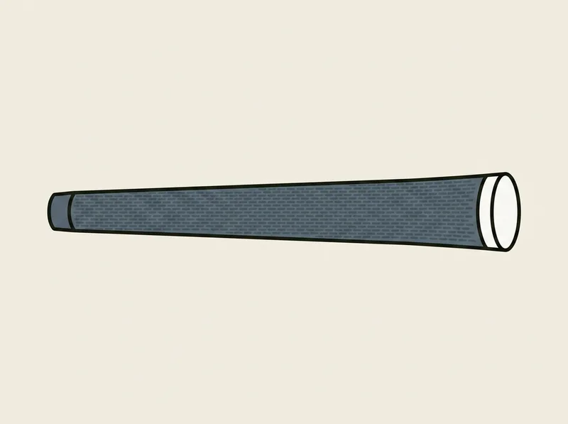 Illustration of a rubber golf grip with a fine repeating surface pattern and a thicker lower section