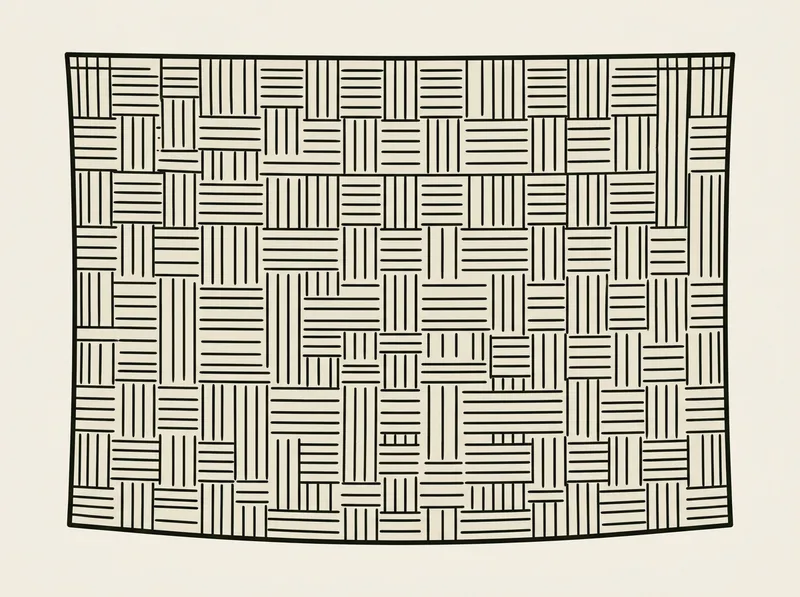 Illustration of a heavy woven fabric screen with a visibly thick baffle texture
