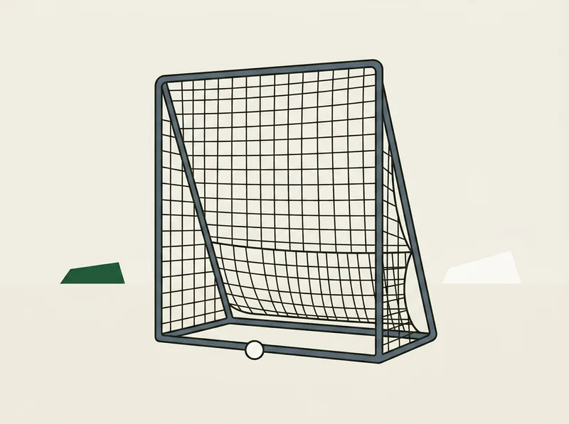 Illustration of a freestanding golf practice net with a square metal frame and a deep mesh pocket