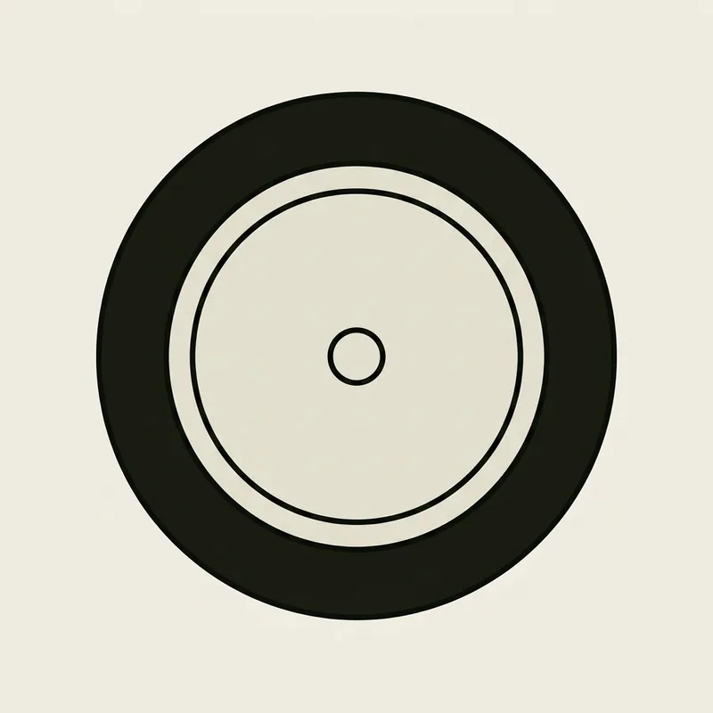 A single golf push cart wheel seen face on with a central hub and a thick tyre