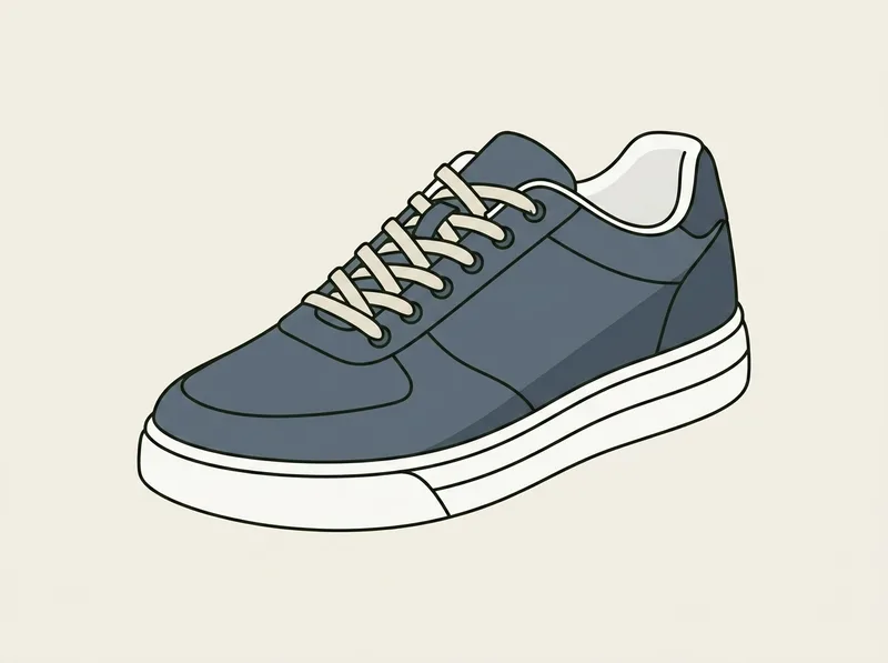 Illustration of a lightweight lace-up golf shoe with a thick cushioned midsole