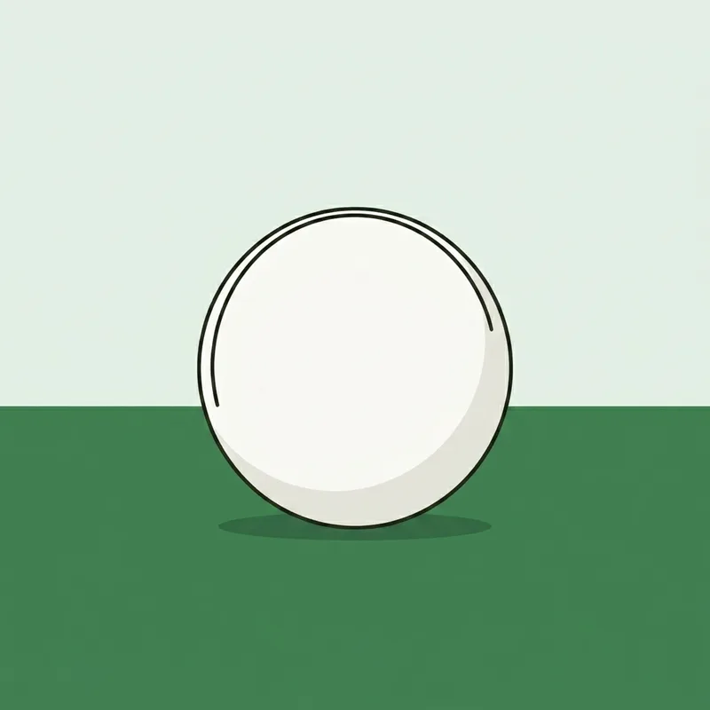 A golf ball resting on closely mown grass
