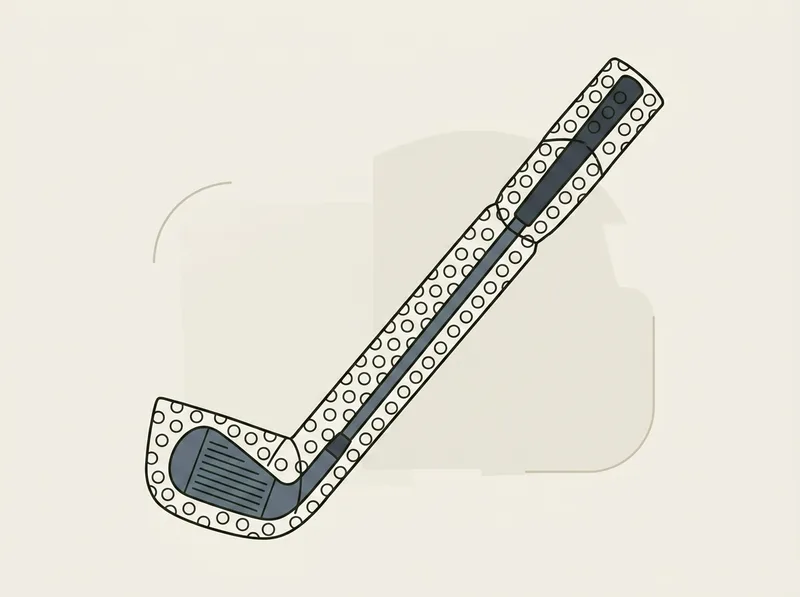Illustration of a golf club wrapped in bubble wrap inside an open shipping box