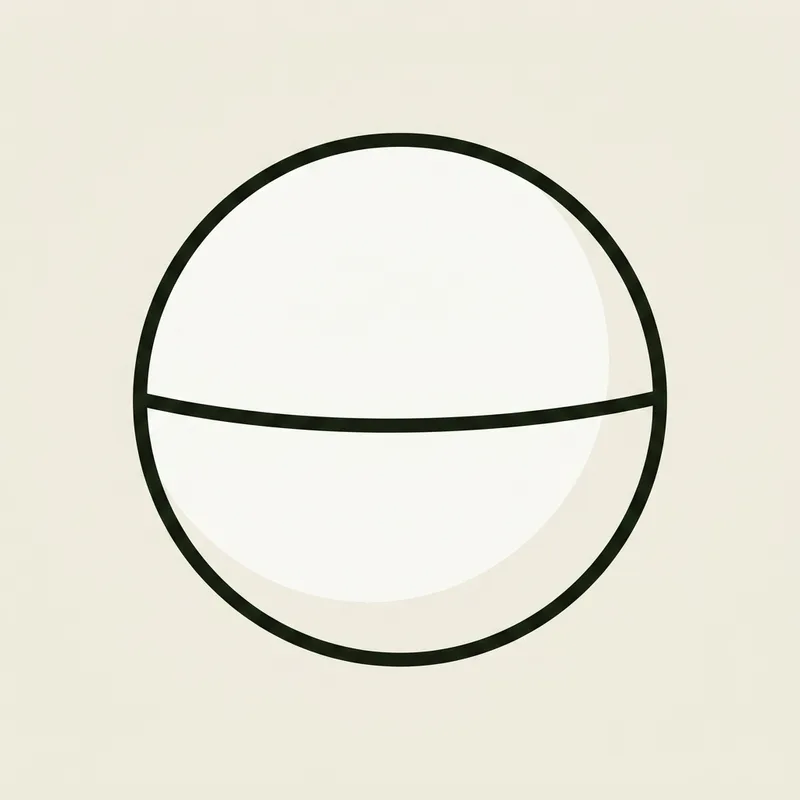 A golf ball with a straight alignment line drawn around it