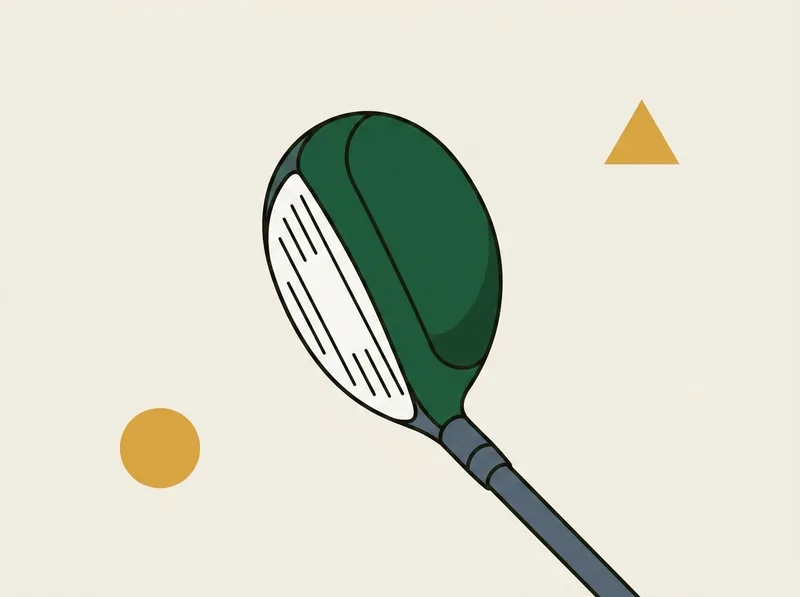 Illustration of an oversized golf hybrid club head seen from directly above