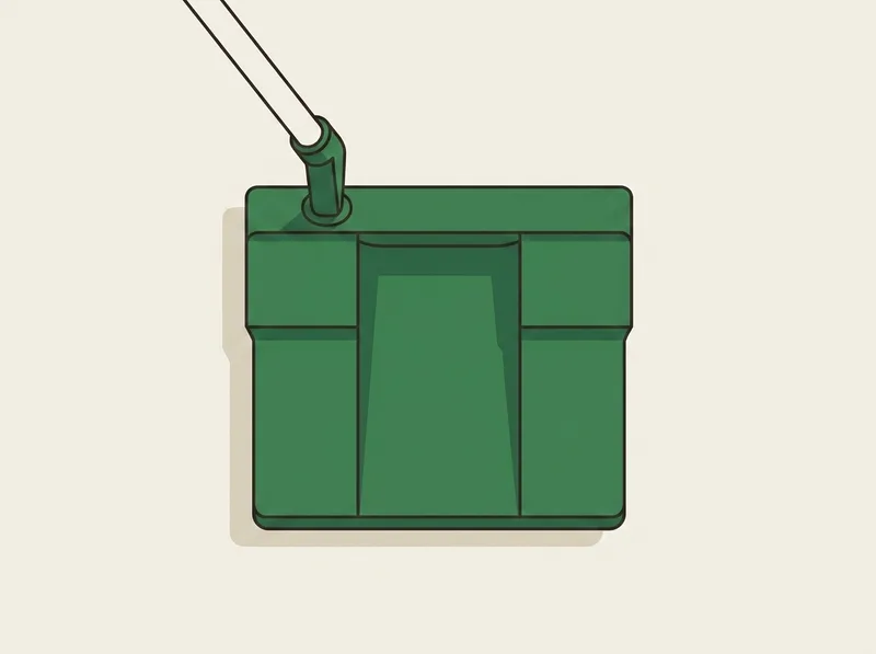 Illustration of a square bodied mallet putter head seen from directly above with a wide central channel