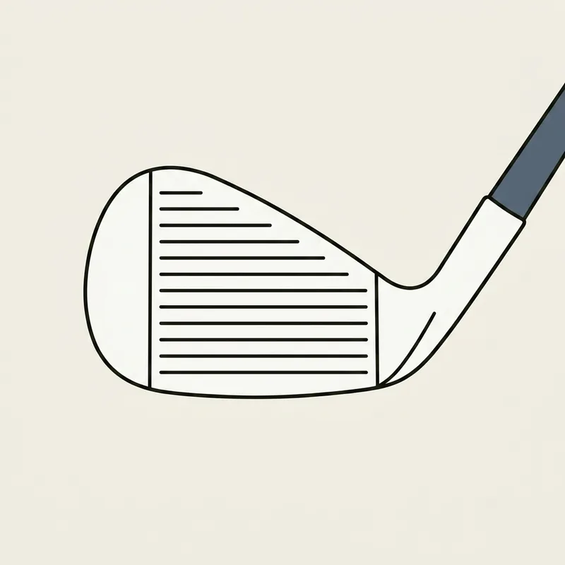 A wedge head with the scored face turned toward the viewer, grooves running across it