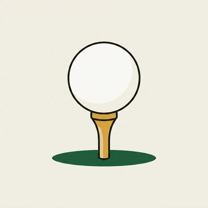 A golf ball sitting on a tee peg pushed into the ground