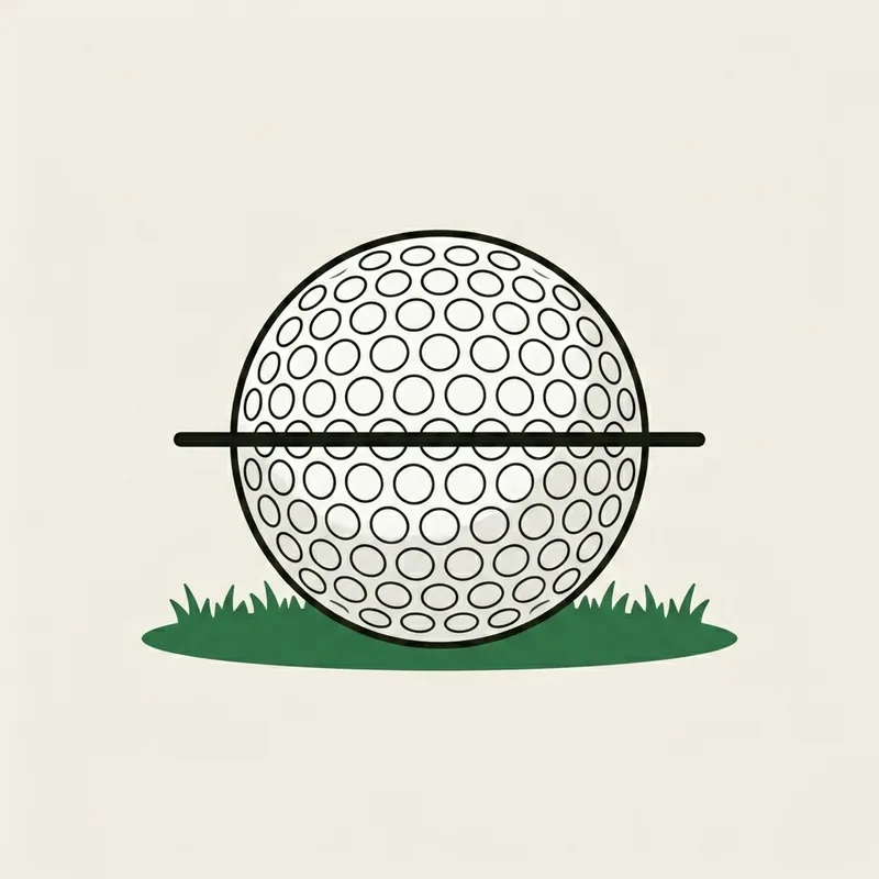 A golf ball with a single straight line drawn around it