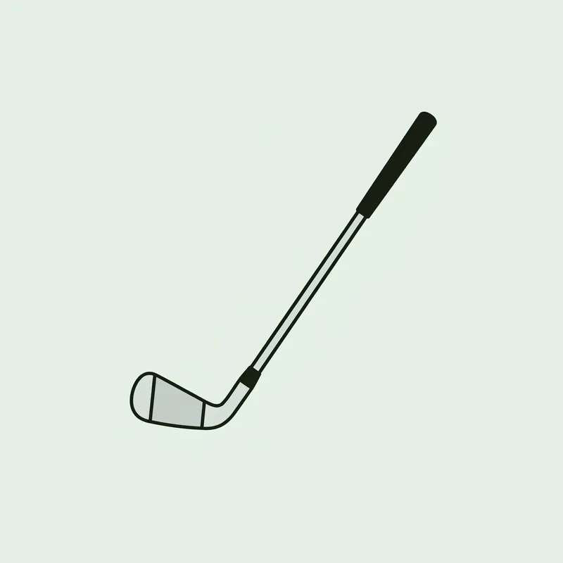 A single golf iron lying on short grass