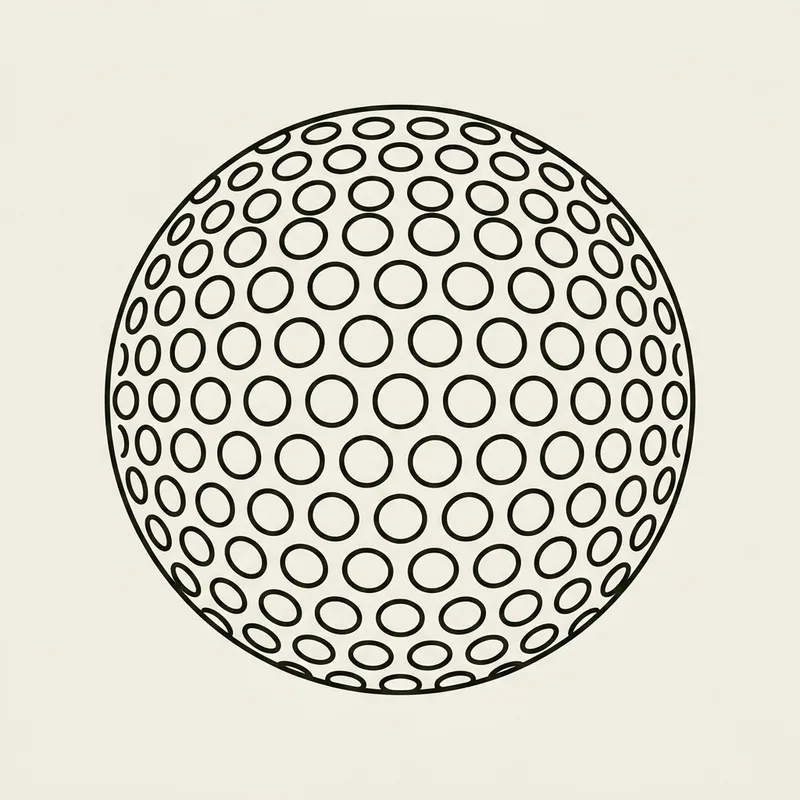 A golf ball filling the frame with its dimple pattern clearly visible