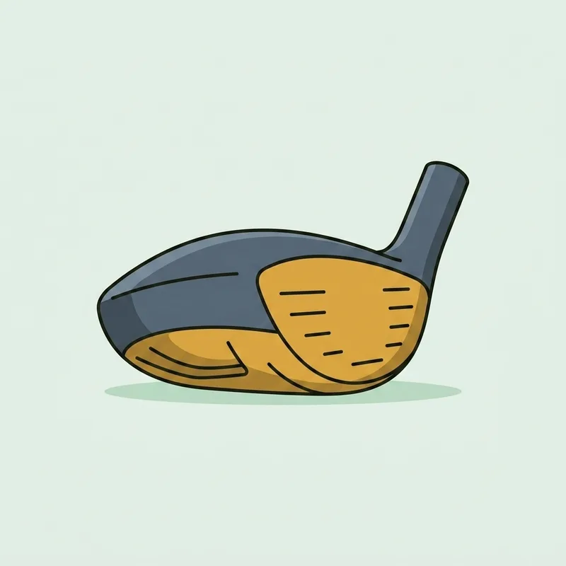 A single hybrid club head resting on a flat background