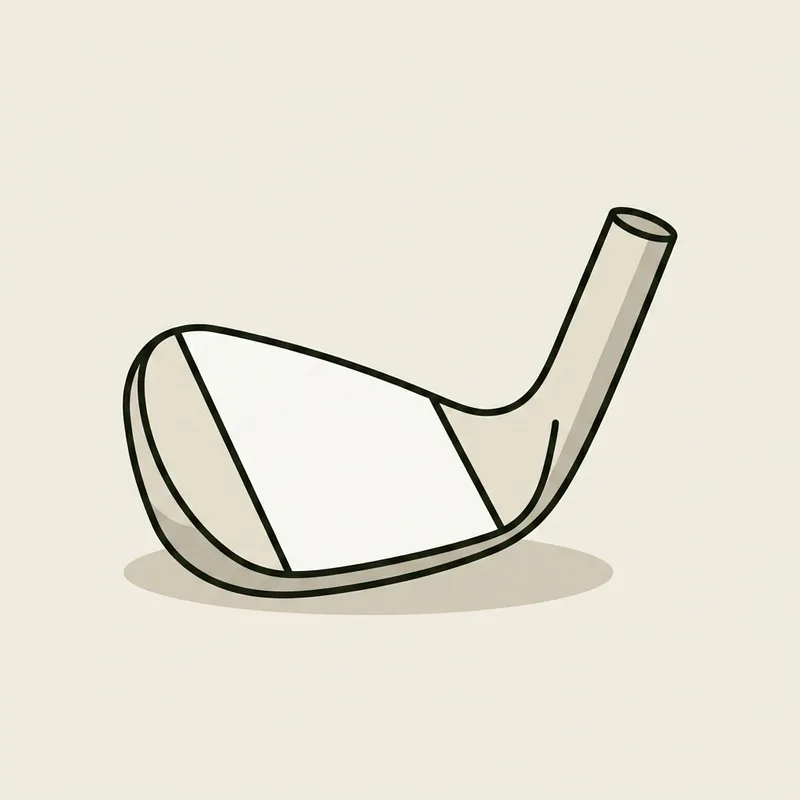 A single lofted wedge head resting on a flat background
