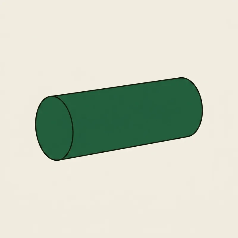 A cylindrical foam roller lying flat on the ground