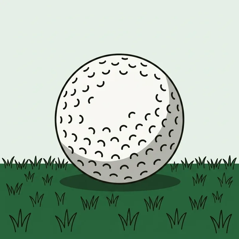 A single golf ball resting on closely mown grass
