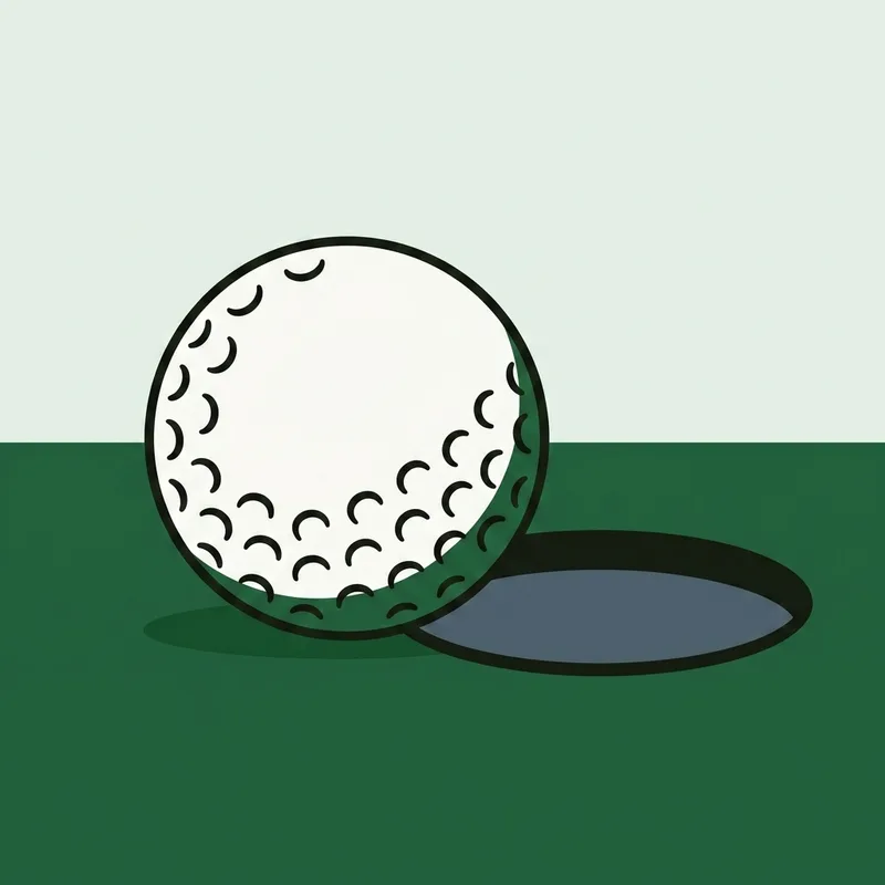 A golf ball resting on the grass at the very edge of a hole