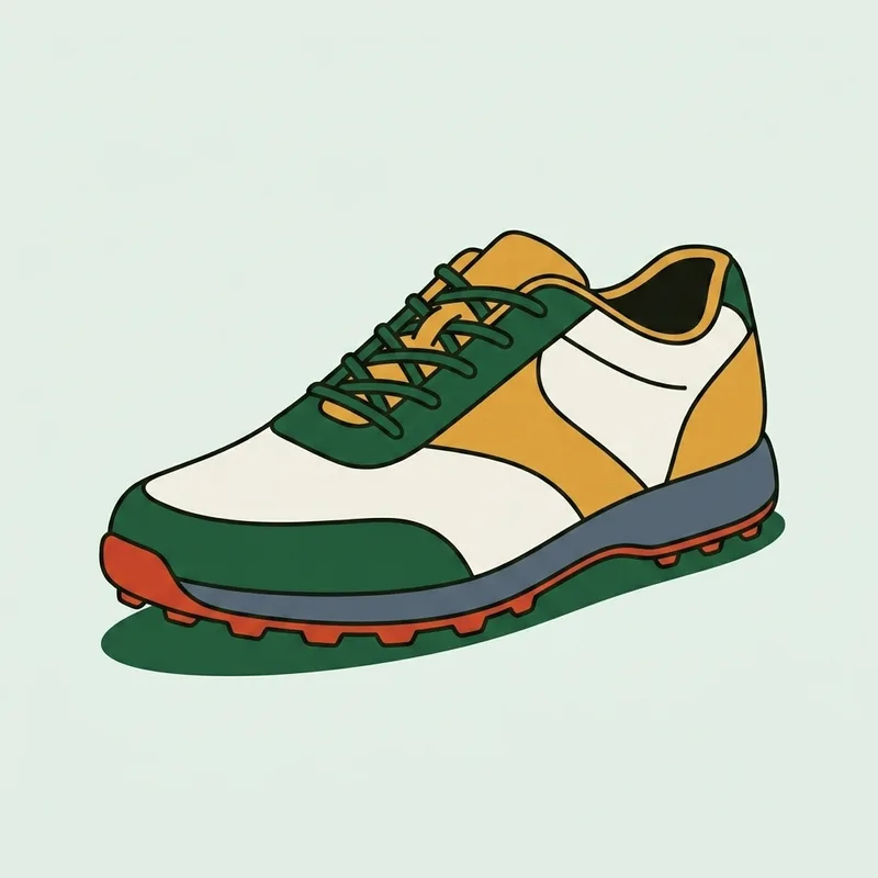 A single spikeless golf shoe shown alone on a plain background