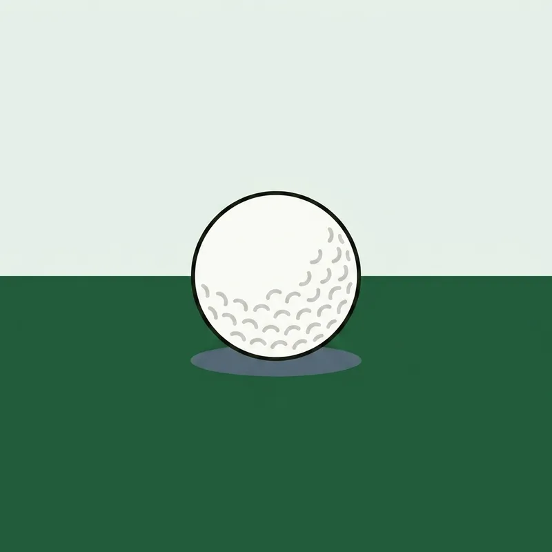 A single golf ball resting on short grass in early morning light with nobody in frame