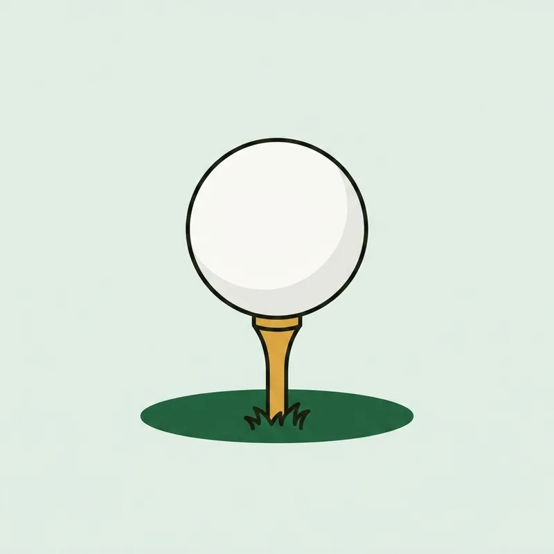A single golf ball resting on a tee peg pushed into short grass