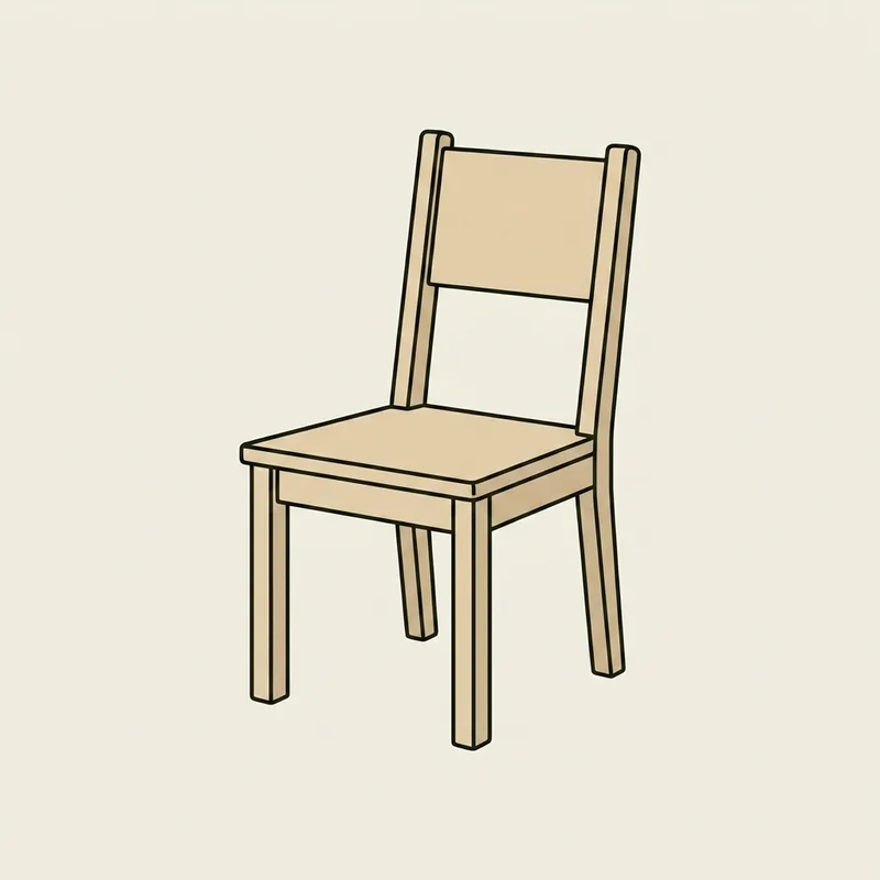 A plain wooden chair seen from the side