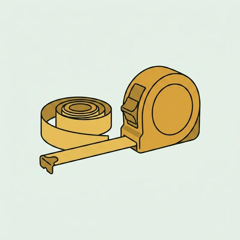 A retractable tape measure partly unrolled lying on a flat floor