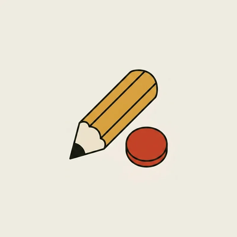 A short stubby pencil and a small round flat ball marker lying side by side