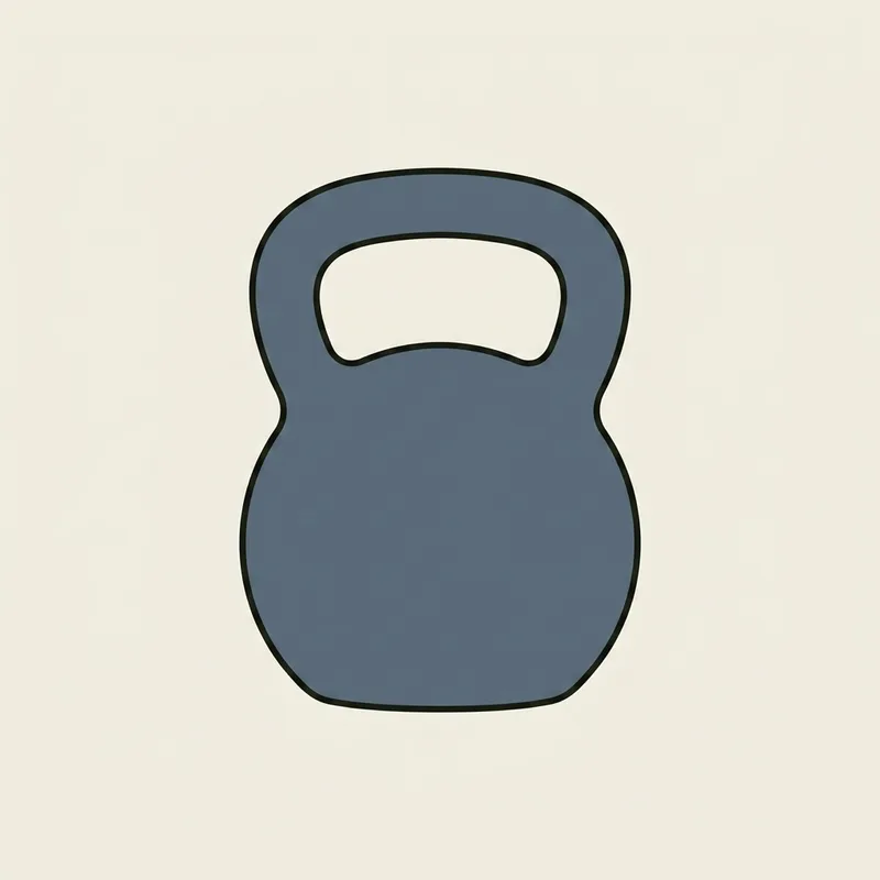 A single kettlebell standing upright on the ground