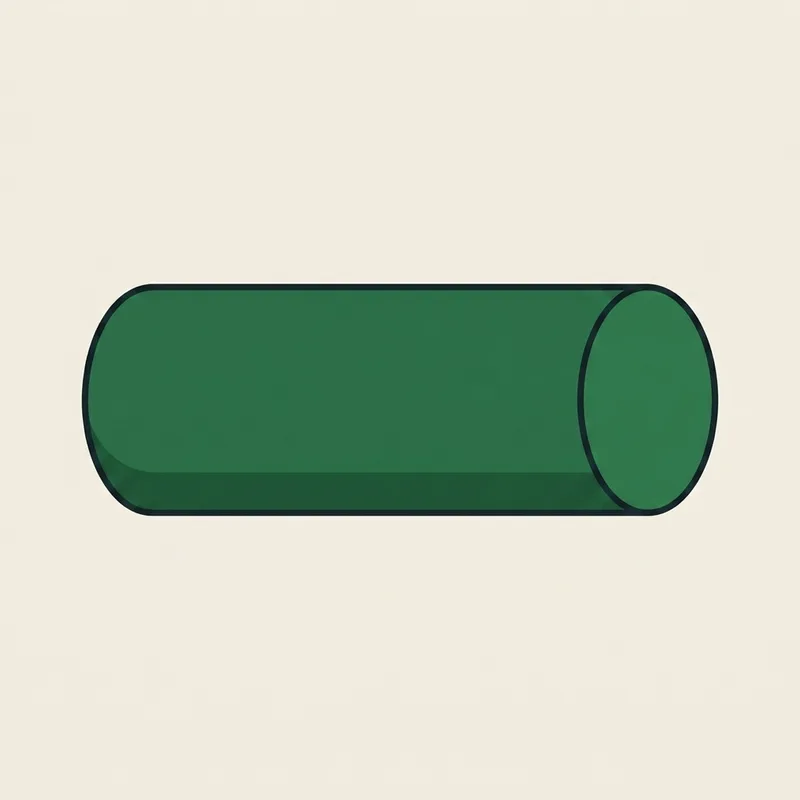 A cylindrical foam roller resting on a flat surface