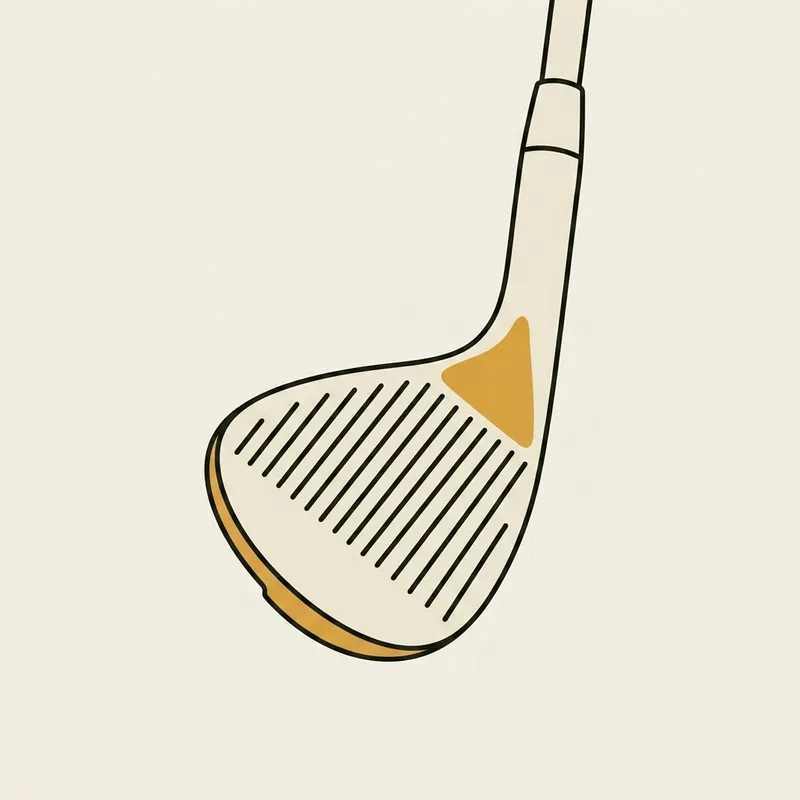 A single golf wedge head with the grooved face turned toward the viewer