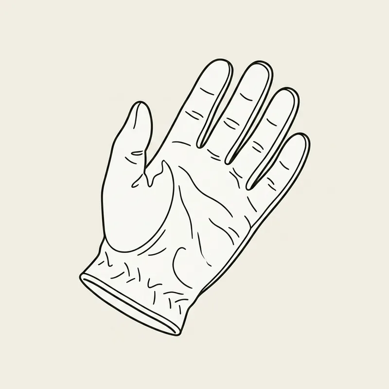 A single golf glove lying flat with its fingers slightly curled
