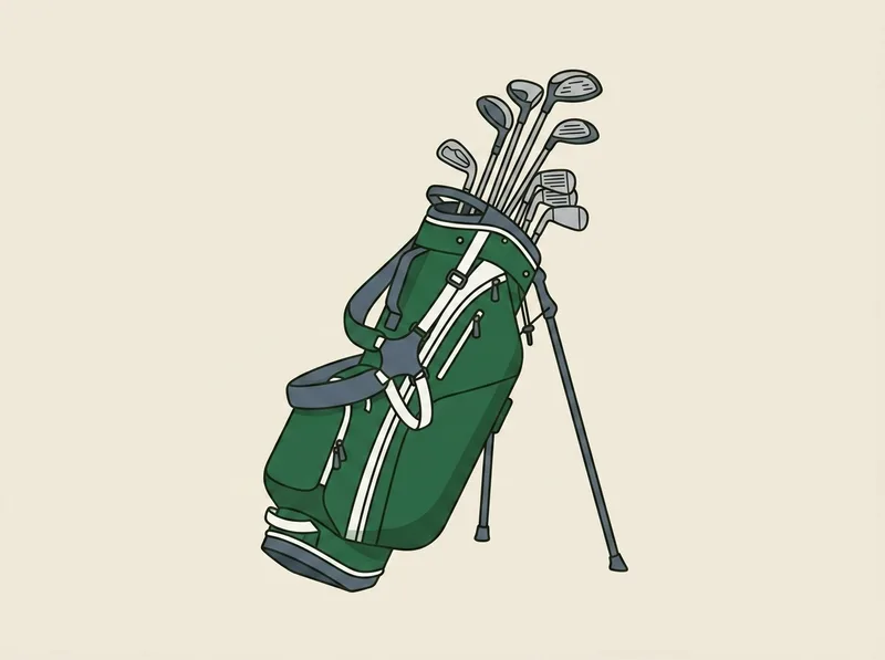 Illustration of a golf stand bag with a divided top