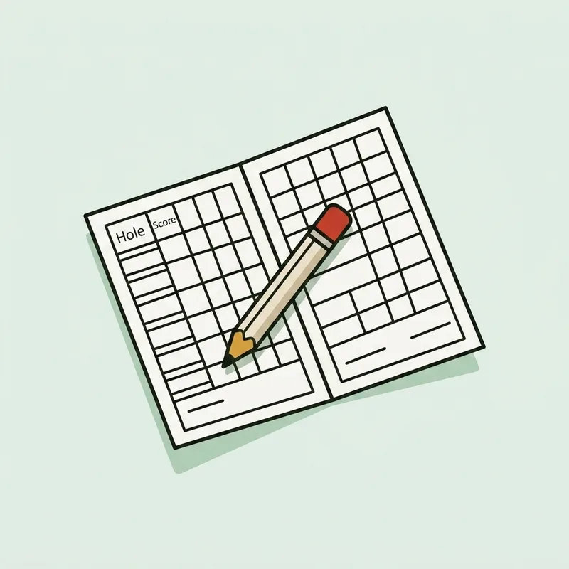 A golf scorecard and pencil resting on a flat surface