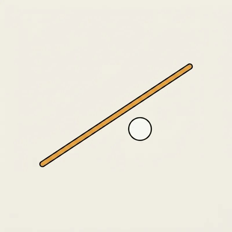 A golf alignment rod lying flat beside a golf ball