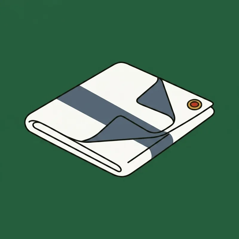 A folded golf towel lying on short grass