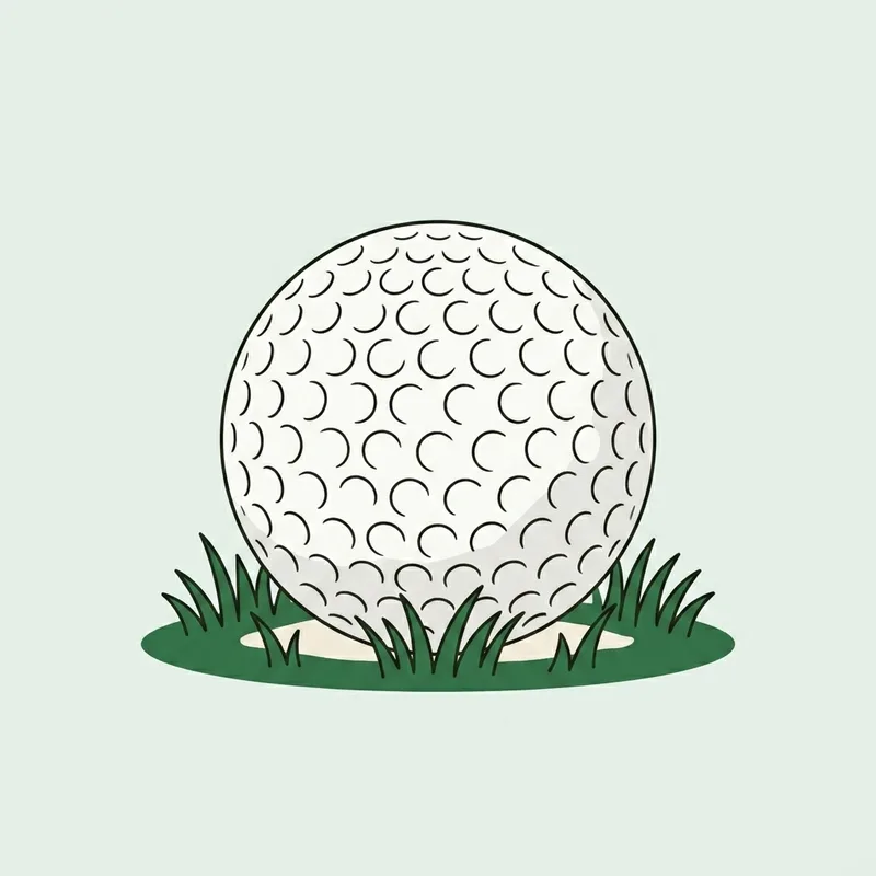 A single golf ball resting on closely mown grass