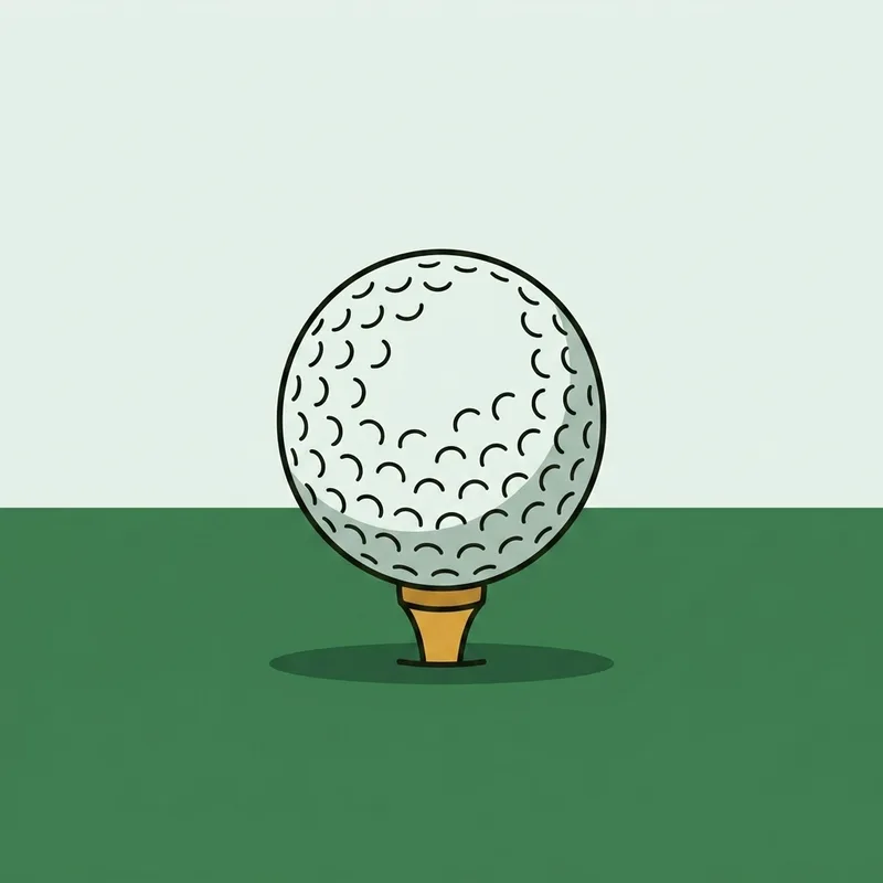 A golf ball resting on a tee pushed almost flush with the ground