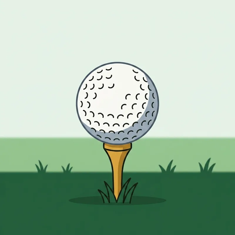 A golf ball sitting on a tee in the grass