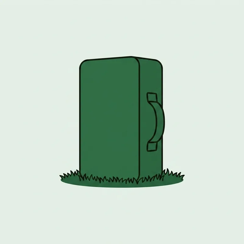 A padded impact training bag resting on grass