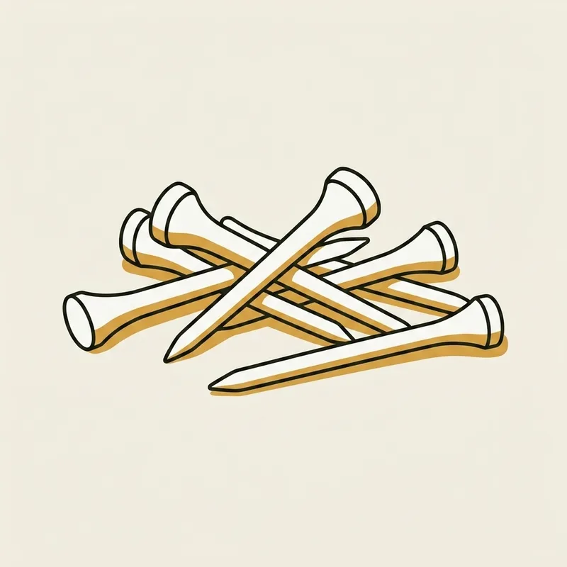 A small pile of golf tees resting on a plain surface
