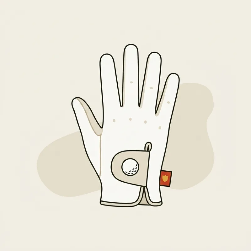 A single golf glove lying flat with the fingers slightly spread